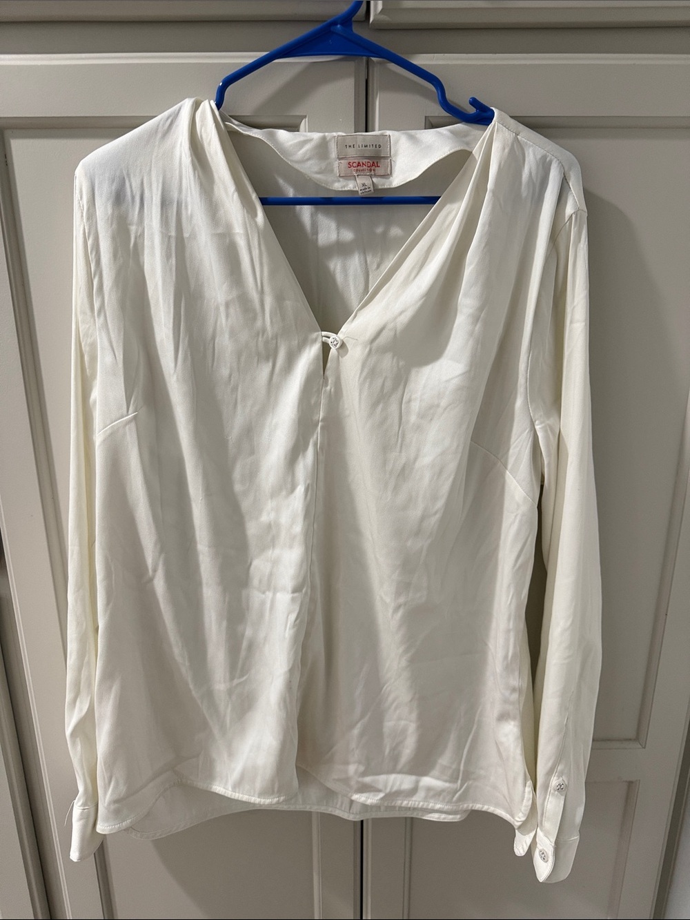 Scandal Collection, The Limited Ivory V-Neck Long Sleeve Blouse